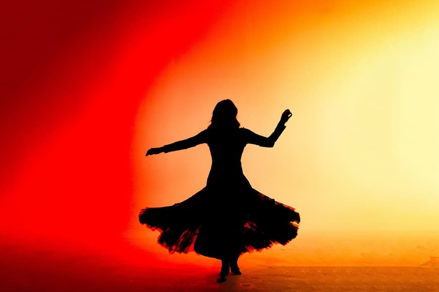 Shadow of woman dancing